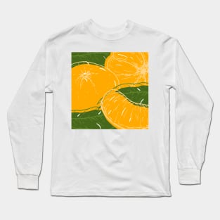 Fifty Shapes of Mandarin with Leaves Long Sleeve T-Shirt